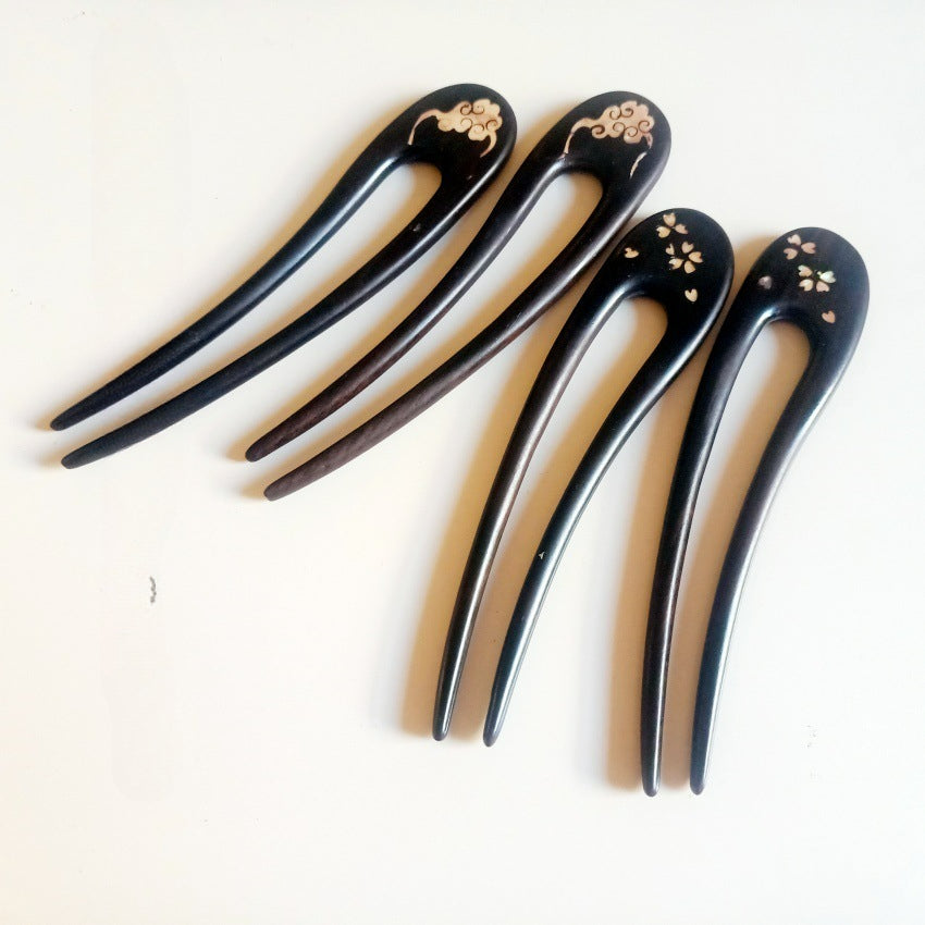 [Living Heritage] Mother-of-pearl Inlay Sandalwood Hairpin & Fork Collection