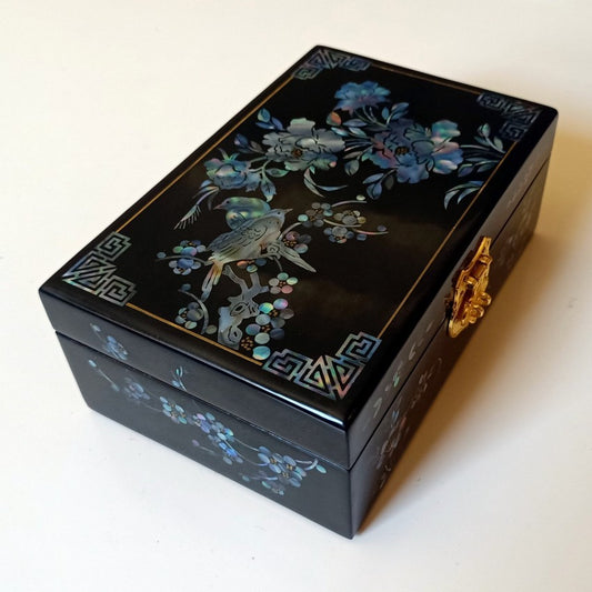[Living Heritage] Artisanal Mother-of-pearl Inlay Lacquer Jewelry Box
