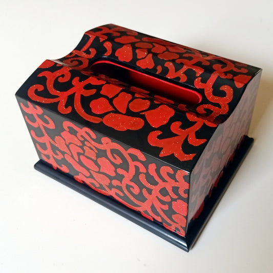 [Living Heritage] Floral Scrollwork Lacquer Tissue Box Cover