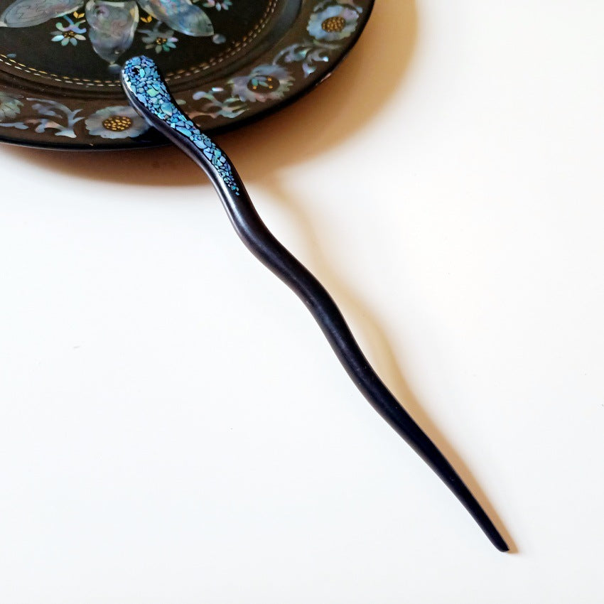 [Living Heritage] Mother-of-pearl Inlay Sandalwood Hairpin & Fork Collection