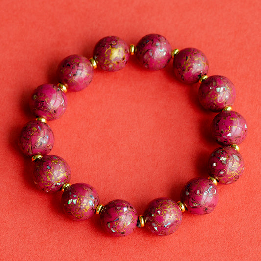 [Living Heritage] Stardust Lacquer & Inlay Bead Bracelet